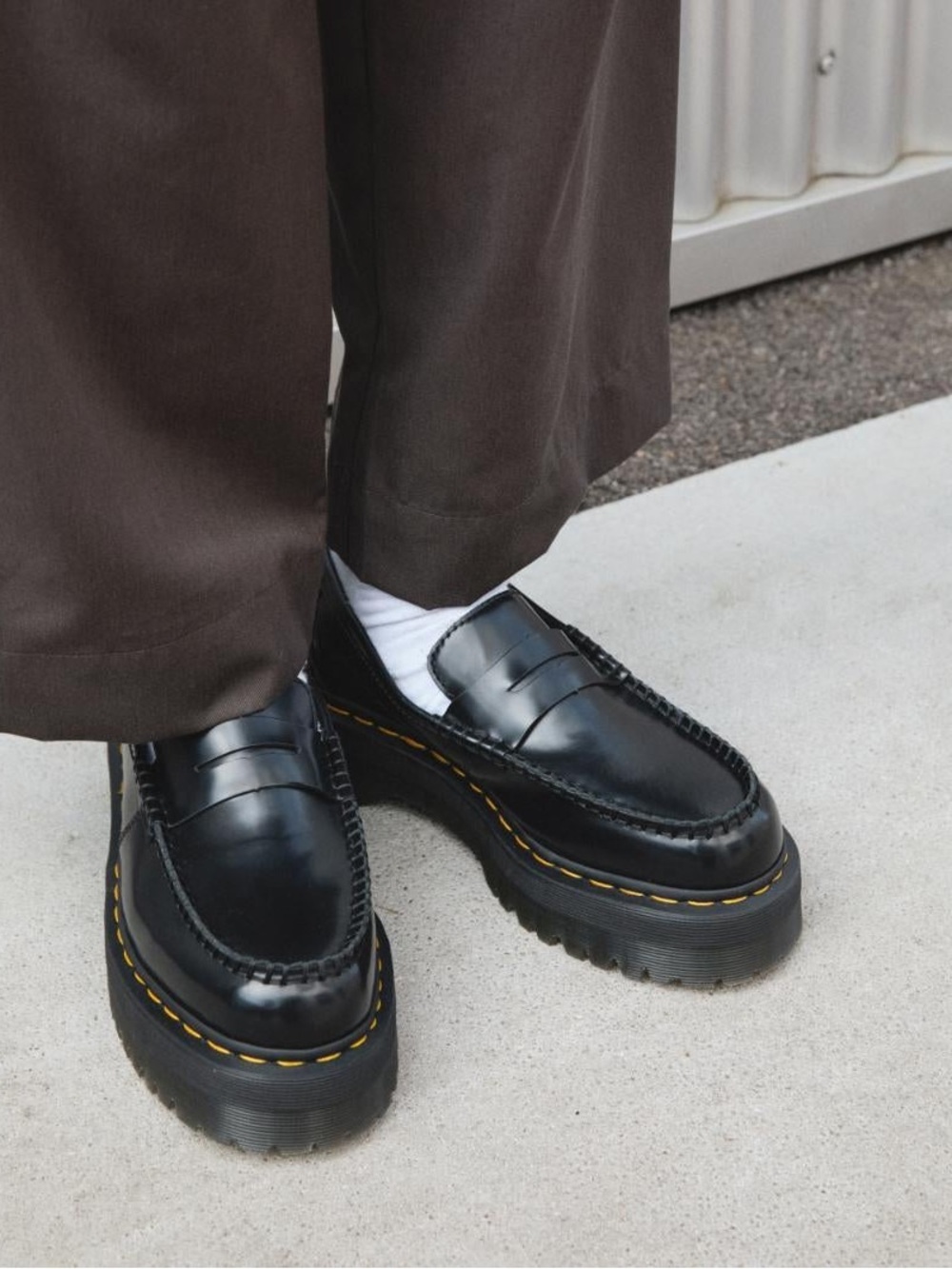 Dr Martens Penton Buttero Quad Platform Penny Loafer Black Leather US M8 W9 EU41